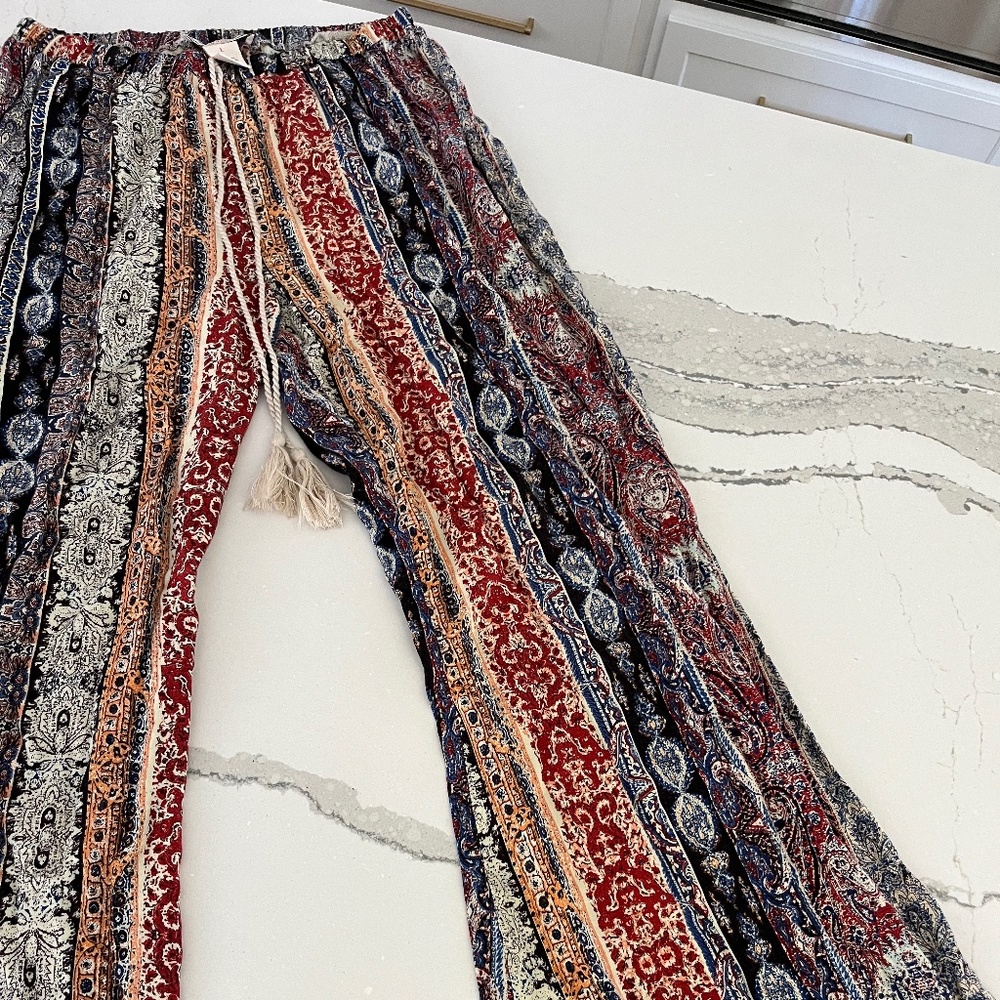 Flowy Wide Leg Bohemian Style Pants